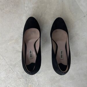 Miu Miu Black Suede Heels